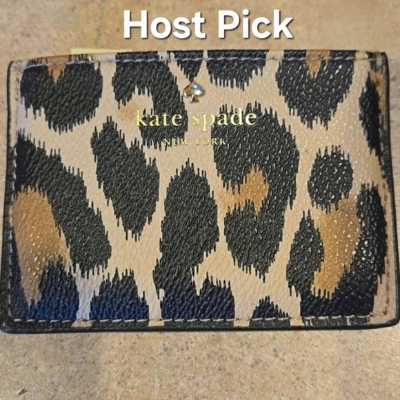 kate spade Handbags - Kate Spade Schuyler Leopard Print Small Slim Card Holder